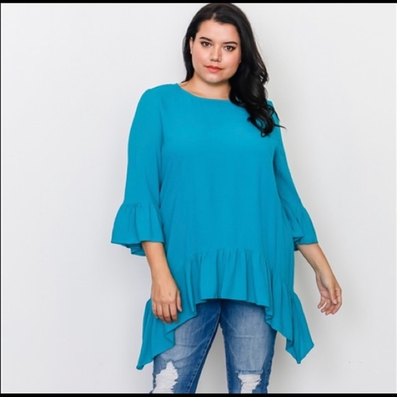 (Plus) Beautiful turquoise tunic - Picture 3 of 3